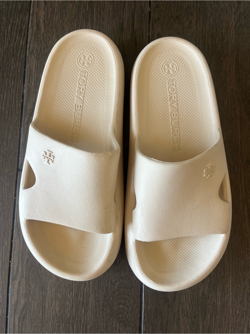 Tory Burch Beige/Cream Slide Sandals